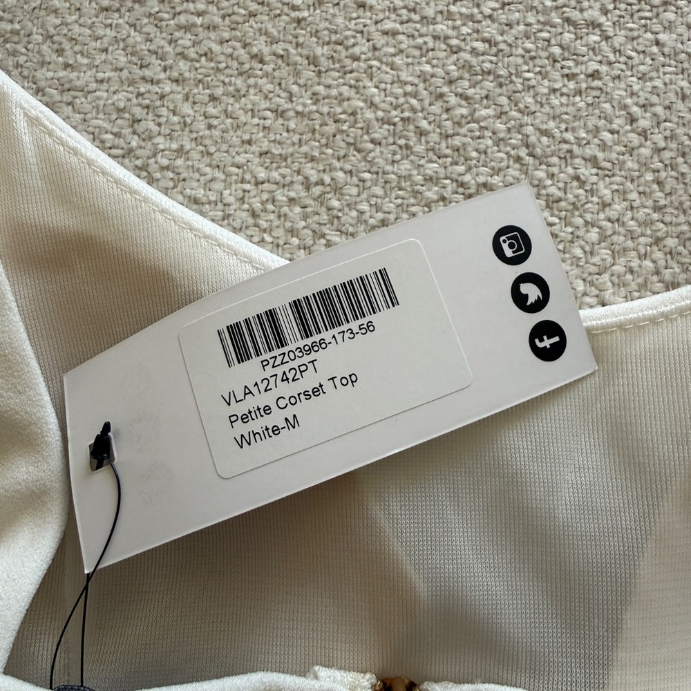 Boohoo White Petite Corset Top (NWT) - Picture 7 of 7